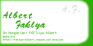 albert faklya business card